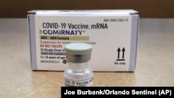 Vaccine COVID dạng tiêm của Pfizer/BioNTech. (Joe Burbank/Orlando Sentinel via AP)