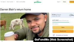 Trang GoFundMe quyên góp tiền để đưa thi thể Darren Blair trở về với gia đình ở Nottingham, Vương quốc Anh.