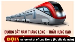 Một phần infographic trên báo Lao Động về sự đội vốn của dự án đường sắt Nam Thăng Long-Trần Hưng Đạo, Hà Nội; 22/1/2024.