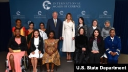 First Lady Melania Trump and Under Secretary Shannon Pose for a Photo With the 2017 International Women of Courage Awardees