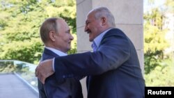 Президент РФ Владимир Путин и Александр Лукашенко в Сочи. 26 сентября 2022 г.