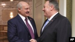 Госсекретарь США Майк Помпео и президент Беларуси Александр Лукашенко. Минск, Беларусь. 1 февраля 2020 г.