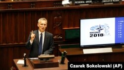Генеральный секретарь НАТО Йенс Столтенберг. Варшава, Польша. 28 мая 2018 г.