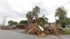 Piles of debris are shown on the sidewalks in front of homes waiting to be hauled away, Sept. 27, 2017, in Hialeah, Fla. Up and down Florida's peninsula, county officials say tree limbs made up the bulk of the storm debris.