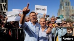 Алексей Навальный на акции протеста в Москве