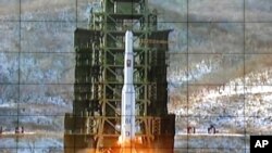 Старт северокорейской ракеты «Ынха-3»