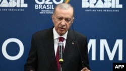 Cumhurbaşkanı Erdoğan Brezilya'daki G20 Liderler Zirvesi sonrası basın toplantısı düzenledi- 19 Kasım 2024.