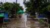 A street blocked by barricades is seen amid the outbreak of the coronavirus disease (COVID-19), in Sittwe, Rakhine State, Myanmar August 24, 2020. REUTERS/Stringer NO RESALES NO ARCHIVES