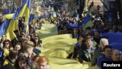 Демонстрация в Одессе против аннексии Крыма. Украина. 30 марта 2014 г.