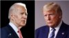 Tư liệu: Ảnh ghép, bên trái là cựu Phó Tổng Thống Joe Biden, chụp ngày 12/3/2020. Bên phải, Tổng Thống Donald Trump chụp ngày 5/4/2020. (AP Photo, File)