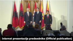 Predsednik Srbije Aleksandr Vučić sa premijerima Albanije i Severne Makedonije